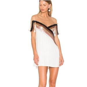 Free People sheer top sequin tee dress